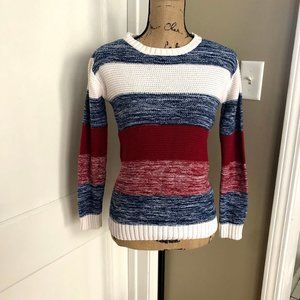 Red, White, Blue Long Sleeve Sweater